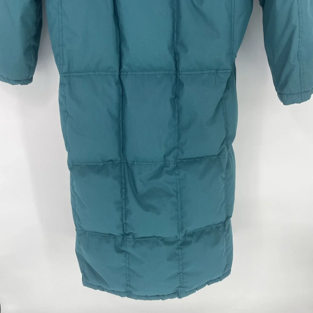 Vintage 90s Cabela's Quilted Down Parka Full Length Long Women's L‎ Hooded Teal